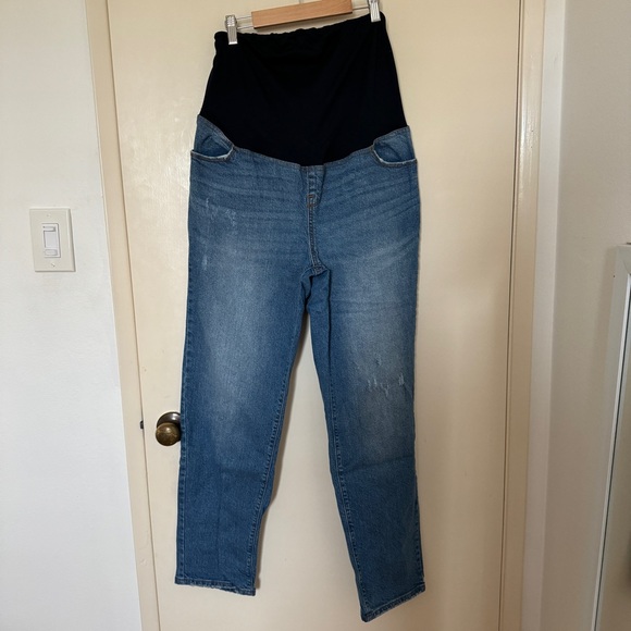 Isabel Maternity Ingrid & Isabel med Wash over belly 90s straight maternity jean - Picture 3 of 8
